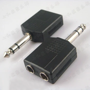 10 Vnt 6.35 mm Stereo Plug Patinas 2 x 6.35 mm Female Jack Audio Adapteris Gitara, Bosinė