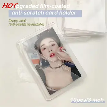 10VNT korėjos Stiliaus Idol Photocard Rankovėmis Aišku, Anti-scratch Plastiko Rinkti Turėtojas Goo Kortelės Nustatyti Skaidrias Tirštėti Dangtis