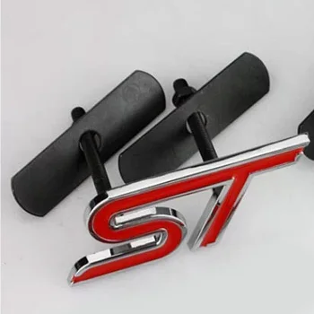 2 Spalvų 3D Metalo ST Sport turbo Galvos Priekinės Grotelės Emblema Uodega lipdukai Automobilio Stiliaus 
