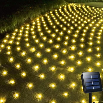 200 LED Saulės Ju Šviesos Lauko Akių Žibintai Vandeniui Krūmų Net Saulės Šviesos Sodo Medžių Wrap Šviesos Užuolaidų Dekoro Balkonas