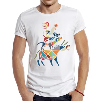 2021 Vyrų Naujas Mados Brėmeno Miesto Muzikantas Dizaino trumpomis Rankovėmis T-Shirt Cool Abstract Gyvūnų Spausdinti Viršūnes Hipster Tee Marškinėliai