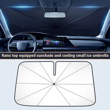 2023 Patobulinta Automobilio priekinį Stiklą Saulės Pavėsyje Skėtis Su 360°Sukimosi Bendable Rankena Automobilių skėtį nuo saulės Priekinio Lango Padengti Automobilių N6Y6