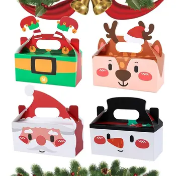 4pcs Aikštėje Kalėdų Slapukas Dėžės Santa Sniego Popieriaus Kalėdų Kepyklų Box Dovanų Pakavimo Didelių Vestuvių Naudai Box Dovanų Duoti