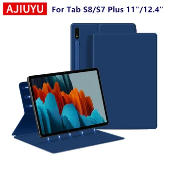 AJIUYU Magnetinio Case For Samsung Galaxy Tab S7 Plius S8, S7 FE 12.4 11 colių Tablet Smart Cover 
