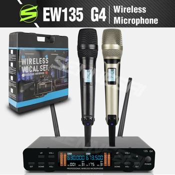 Aukštos Kokybės！EW-135 G4 Profesinės Dual Belaidžio Microphne Etapo Rezultatus 2 Kanalų UHF Karaoke Metalo Nešiojamą 9000