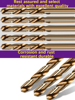 Aukštos Quatity HSS-Co M35 Kobalto Tiesiu Kotu Twist Drill Bit Nustatyti elektrinių Įrankių Priedai Metalo, Nerūdijančio Plieno Gręžimo 1