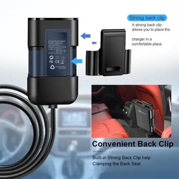 Automobilinis Įkroviklis QC3.0 3.1 2.4 4 USB 1,8 M Kabeliu Priekinės Galinės Sėdynės Universalus Didelės Galios 8A Greitai Įkrauti Automobilių Įkrovimo Adapteris 4