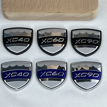 Automobilių Lipdukai 1pc Lydinio Black Blue Shield Emblema Logotipas Metalo Sparnas Kamieno Ženklelis Papuošalai VOLVO XC40 XC60 XC90 Accessorys