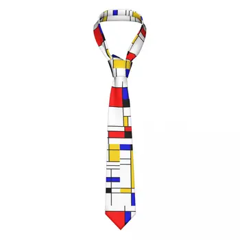 Bauhaus Mondrian Stiliaus Kaklaraiščiai Unisex 8 cm Abstrakčių Geometrinių Meno Kaklo Ryšius Vyrų Liesas Platus Kasdien Dėvėti Cravat Biuras