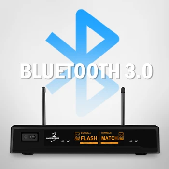 Bluetooth Mikrofonas, Wireless G-MARK Karaoke Bazė 3 Profesionalių UHF Dinaminis Mikrofonas Reverb Efektas Garsiakalbiai Soundbar Šalies KTV 3