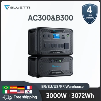 Bluetti AC300 + B300 3072Wh Saulės elektrinė Namų Baterija Atsargine, Saulės Generatorius Su 3000W AC Išėjimo Namų Avarinės Backup