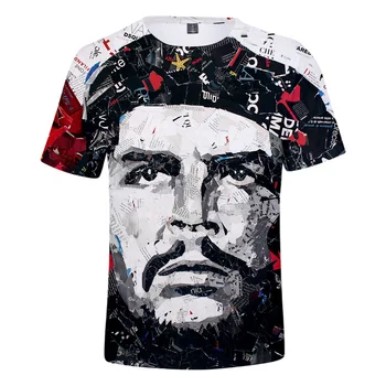 Che Guevara 3D Print T Shirt Vyrai Moterys Vasaros Mados Trumpas Rankovės Juokinga T Shirts Hipster Cool T-shirt Grafikos Tees Streetwear