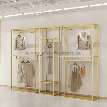CustomModern konstrukcijos metalo moterų drabužių stendas rinkos boutique drabužių parduotuvė ekranas lentynos skatinimo ekranas lentynos