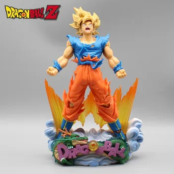Dragon Ball Z 23cm Sūnus Gokas Super Saiyan Mūšio Žala, Sprogimo Gk Pvc Veiksmų Figūrėlės Kolekcijos Modelis Statula Žaislas Vaikams Dovanos