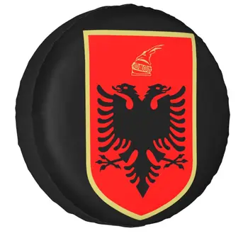 Emblema Albanija Erelis Atsarginių Padangų Padengti Jeep RV VISUREIGIS Kemperis albanijos Tėvynės Automobilių Ratų Raštas Apima 14