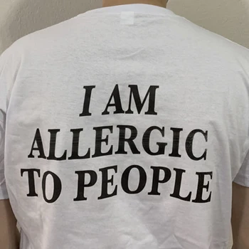 Esu alergiška Žmonių Gotikos Drabužių Atgal Spausdinti Moterų marškinėliai Derliaus 2000-ųjų Grunge Vasaros Mados O Kaklo Viršūnes Dropshipping