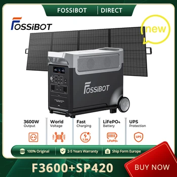 FOSSiBOT F3600 Nešiojamų elektrinėje + FOSSiBOT SP420 420W Saulės Skydelis, 3840Wh LiFePO4 Saulės Generatorius, 3600W AC Išėjimo