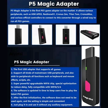 HONGBA Žaidimų Valdiklį, Klaviatūrą, Pelę Keitiklis, Bluetooth Adapteris Pakeitimo Reikmenys PS5/SWITCH/ Gamepad Jungtis 4