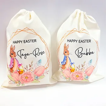 Individualiems poreikiams pritaikytos Bunny triušiai Velykų maišelį Užsakymą Egg Hunt krepšelį linksmų Velykų Šalis žaidimas apdaila, vaikai, vaikas, berniukas, mergaitė, dovanų Maišas