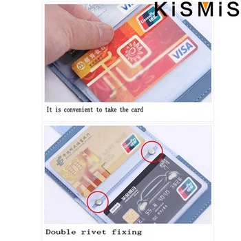 KISMIS 1PC Moterų, Vyrų Oda 26 Slots ID Kredito Kortelės Turėtojams, RFID Blokavimo Piniginės Atveju Pocket Krepšys 1