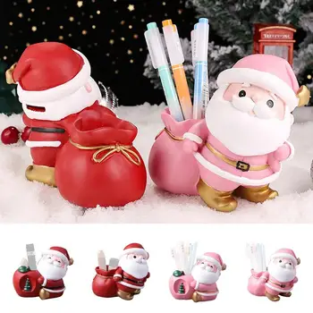 Kalėdų Penholder Dekoro Santa Claus Apdailos Ornamentu Penholder Kolekcines Taupymo Rašiklio Laikiklis Laikymo Dėžutė Vaikų Dovanų