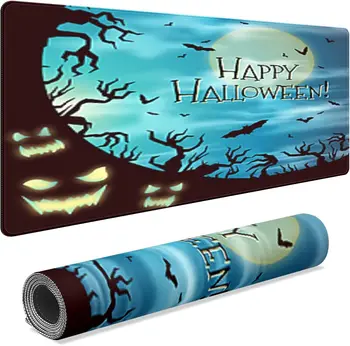 Laimingas Halloween Premium Vandeniui XXL Pelės Mygtukai Erdvus 35.4 x 15,7 Colių Grimace Žaidimų Ne Slydimui Pelės Kilimėlis už Biuro Darbą