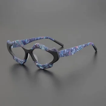 Matinės tekstūros cat-eye acetatas akinių rėmeliai vyrų ir moterų mados trumparegystė recepto, optiniai akinių rėmeliai prabangos prekės 2