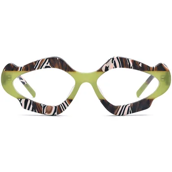 Matinės tekstūros cat-eye acetatas akinių rėmeliai vyrų ir moterų mados trumparegystė recepto, optiniai akinių rėmeliai prabangos prekės 5