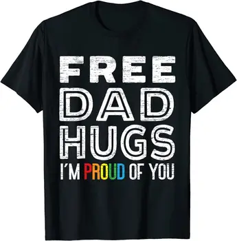 Mens Nemokamai Tėtis Apkabinimai aš Didžiuojuosi Jūsų Meilužis Pasididžiavimas Mėnesį Gėjų Teisių T-Shirt S-5XL ilgomis rankovėmis