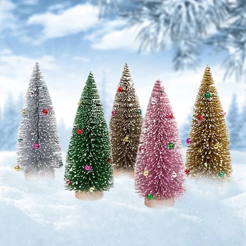 Mini Kalėdų Eglutę Spalvinga Nedidelis Sniegas Pušies Kalėdų Medžio Pušies Spyglių Miltelių Kalėdų Papuošalai Naujųjų Metų Šaliai Namų Stalo Dekoras