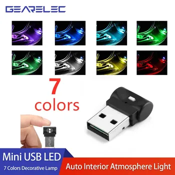 Mini USB LED Automobilių Šviesos Auto Interjero Atmosferą Šviesos Dekoratyvinės už Ford Focus, Fusion 