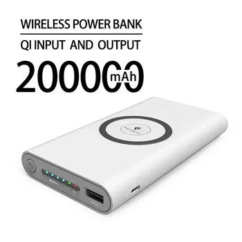 Nemokamas Pristatymas 200000mAh Wireless Power Bank dvipusis Greito Įkrovimo Powerbank Nešiojamų Įkroviklio Tipo c Išorinę Bateriją, Skirta IPhone