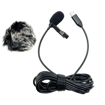 Nešiojamų C Tipo Mikrofonas Kompaktiškas Klipą Mic Didelio Jautrumo Atvartas Mic ABS E8BA 2