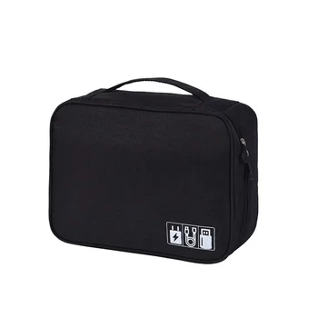 Nešiojamų Kabelių Laikymo Krepšys, atsparus Vandeniui USB Duomenų Linijos Kištuką Organizador Kelionės Elektroninių Organizatorius Juoda