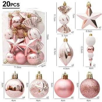 Saldainiai Cukranendrių Kalėdų Kamuolys Nustatyti Patvaraus Plastiko Suspensable Kalėdų Eglutės Ornamentu Pušies Kankorėžis Kalėdų Ornamentu Kamuolys Parduotuvę 5