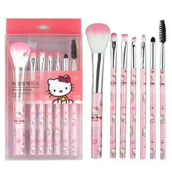 Sanrio Makiažo Teptukų Rinkinys Anime Hello Kitty Y2K Moterų Kosmetikos Makiažas Įrankiai Antakių Lūpų Eyeshadow Brush Foundation Brush Dovanos