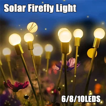 Saulės LED Šviesos Vandeniui Firefly Sodo Vejos Lempos Sūpynės, Vėjo, Saulės energija Varomas Kraštovaizdžio Kiemas, Kiemo Dekoracija