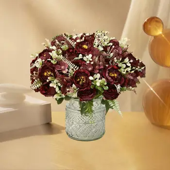 Sumodeliuoti Gėlių Elegantiškas Dirbtinės Bijūnas Gėlių Išdėstymas Namų Vestuves Dekoro Realus Dirbtiniais Gėlės Vestuvių