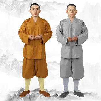 Tradicinės Kinų Budizmo Arhat Suknelė Nustatyti Suaugusių Vyrų Vienuolių Drabužius, Drabužius Viršaus ir Kelnės Budistų Drabužiai