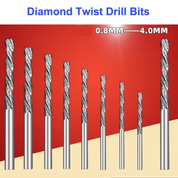 URANAS 5vnt Diamond Padengtas Twist Drill Bit Nustatyti 0.8-4mm HSS Nulenkti Kietas Bitai Jade Stiklo Papuošalai Tvarkymo Gręžimo Įrankiai
