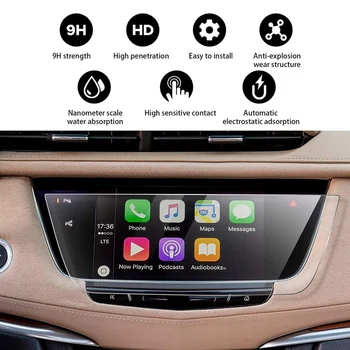 Už 2015-2020 m. Cadillac XT5 XT6 8 Colių Automobilių GPS Navigacijos Paspauskite Ekrano Centre Ekranas Grūdintas Stiklas Raštas Filmas