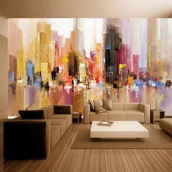Užsakymą tapetai, 3d foto freskomis miesto abstrakčiai aliejaus tapybai TV fono sienos kambarį miegamasis hotel restaurant 3d tapetai