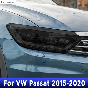 VW Passat 2015-2020 M. Automobilių Šildomi priekinis žibintas Anti-scratch Priekinės Lempos Atspalvis, TPU Apsaugine Plėvele Padengti Remonto Reikmenys Lipdukas