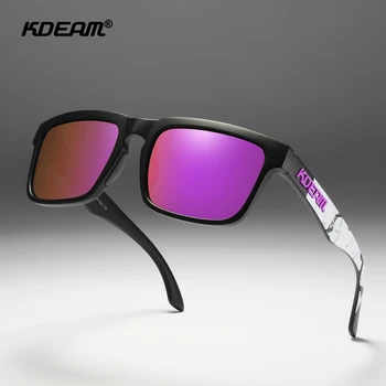 Veidrodinį Violetinė objektyvas KDEAM Naujas Originalus prekių Akiniai nuo saulės, Poliarizuoti Sporto akiniai Aikštėje Saulės Akiniai Vyrams UV400 žvejybos