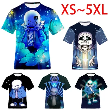 Vyrų/Moterų Harajuku T-shirt UnisexUndertale Sans 3D Spausdinimo Marškinėliai Topai