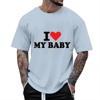 Vyrų Valentino Dienos Atspausdintas T-Shirt Vyrai Laisvi Atsitiktinis Trumpas Rankovės Viršuje Negabaritinių marškinėliai korėjos dongdaemun aukštos kokybės audinio