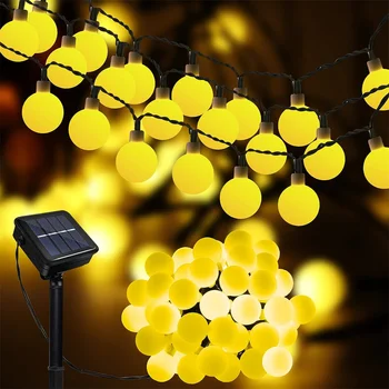Y2K Saulės String Šviesos diodų (LED) Pasaulio Pasakų Žibintai Vandeniui Kamuolys Saulės energija Varomas dega Sodo Kalėdinė Dekoracija Lauko 317