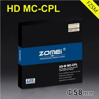 Zomei 58mm HD CPL poliarizuotos šviesos reguliatorius Filtras Slim Pro HD 18 Sluoksnis MC Apskrito Poliarizaciniai filtrai Canon Nikon Sony 